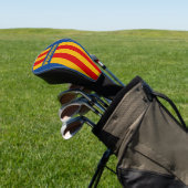Retro Warmhartige Speldstrepen met Naam Golfheadcover (Insitu)