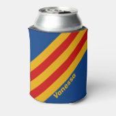 Retro warmhartige strepen met naam blikjeskoeler (Blikje Achterkant)