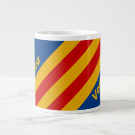 Retro Warmhartige Strepen met Naam Grote Koffiekop