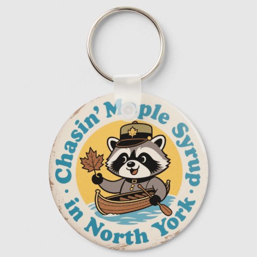 Retro Wasbeer Kano North York Sleutelhanger (Voorkant)