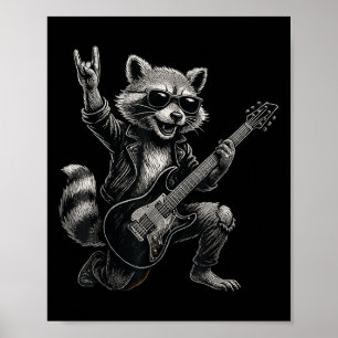 Retro Wasbeer Rock Muziek Cadeau Mannen Kinderen V Poster