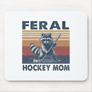 Retro Wasbeer Verwilderde Hockey Moeder Hockey Spe Muismat