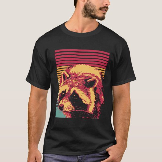 Retro Waschbär T-shirt (Voorkant)