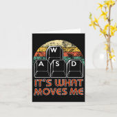 Retro Wasd Gaming Keys Funny Pc Gamer Design  Kaart (Gele Bloem)
