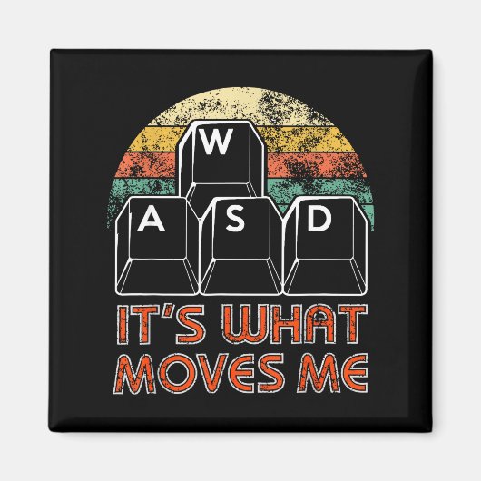Retro Wasd Gaming Keys Funny Pc Gamer Design  Magneet (Voorkant)