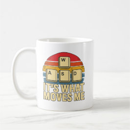 Retro WASD Gaming Keys Funny PC Gamer Design, retr Koffiemok