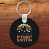 Retro Wasd Gaming Keys Funny Pc Gamer Design  Sleutelhanger (Voorkant)