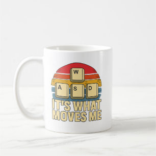 Retro WASD-gamingtoetsen Grappig pc-gamerontwerp,  Koffiemok