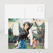 retro  wasdame briefkaart (Voorkant / Achterkant)