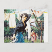 retro  wasdame briefkaart (Voorkant)