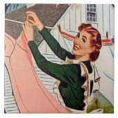 retro wasdame tegeltje (Voorkant)