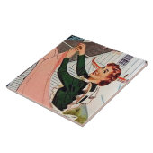 retro  wasdame tegeltje (Zijkant)