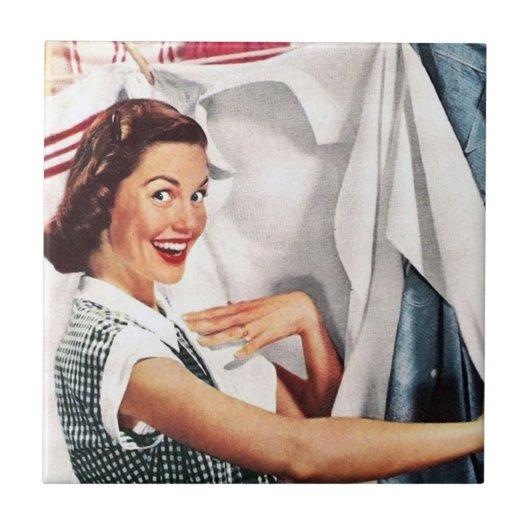 retro wasdame tegeltje (Voorkant)