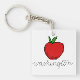 Retro Washington Apple Sleutelhanger