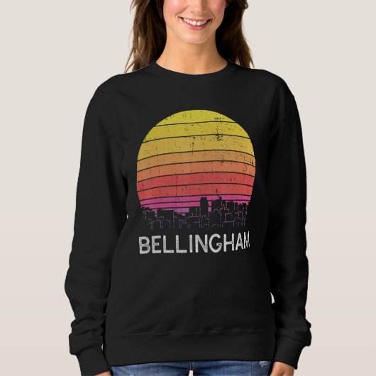 Retro Washington Bellingham Skyline Vintage Urban  Trui (Voorkant)