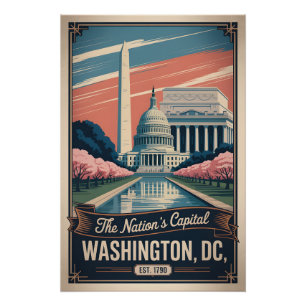 Retro Washington DC De Hoofdstad Van Het Land Perfect Poster