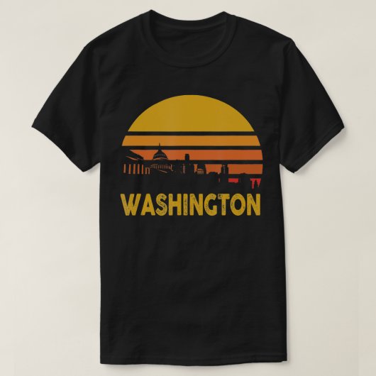  Retro Washington DC Skyline Jul4th Indep T-shirt (Design voorkant)