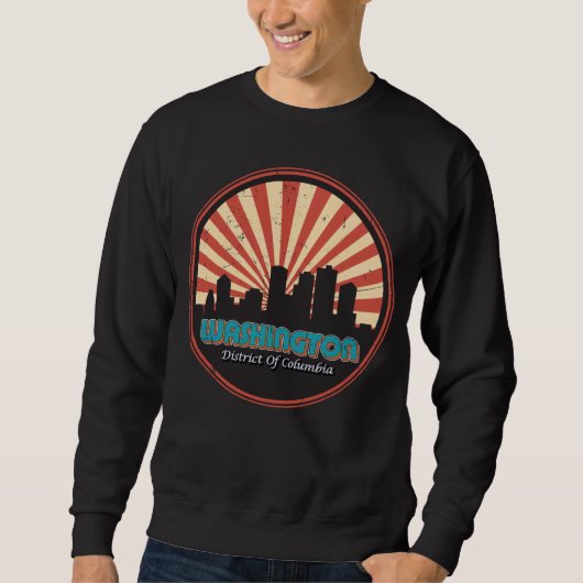 Retro Washington DC State Skyline Souvenir  Trui (Voorkant)