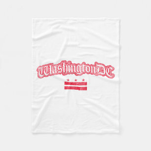 Retro Washington Dc Vlag Souvenir Lange Mouwen  Fleece Deken
