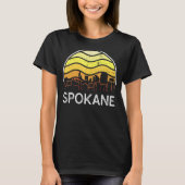 Retro Washington Spokane Visitors Skyline T-shirt (Voorkant)