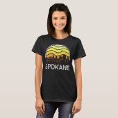 Retro Washington Spokane Visitors Skyline T-shirt (Voorkant volledig)