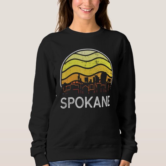 Retro Washington Spokane Visitors Skyline Vintage  Trui (Voorkant)