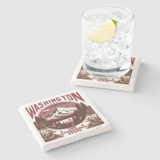 Retro Washington Stenen Onderzetter (Zijkant)