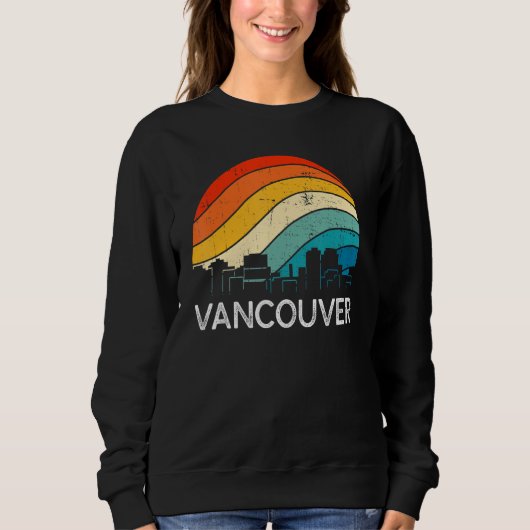 Retro Washington Vancouver Skyline Vintage Urban S Trui (Voorkant)