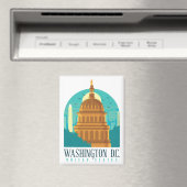 Retro Washington Verenigde Staten Skyline Magneet (Insitu (Vaatwasser))