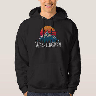 Retro Washington WN Bergen Staat Buitenlucht Hoodie
