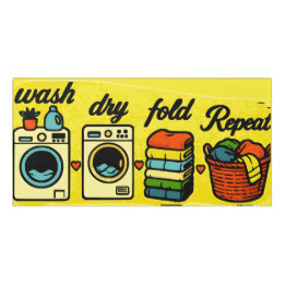 Retro "Wassen Drogen Opvouwen Herhalen" Wasruimte Deurbordjes