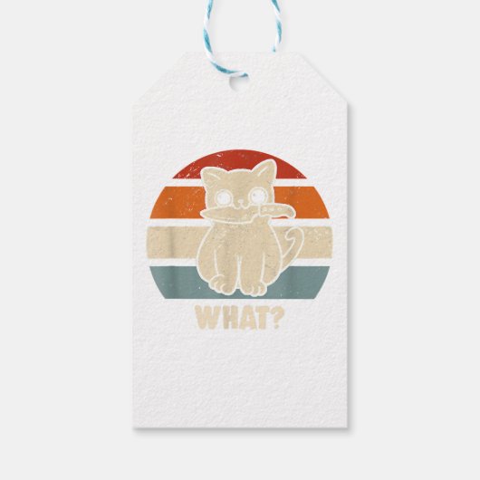 Retro wat Cat Knife betekent Kat Funny Cats mam en Cadeaulabel (Achterkant)