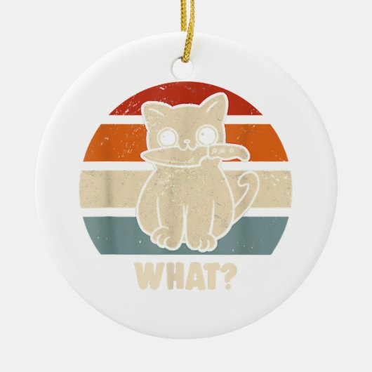 Retro wat Cat Knife betekent Kat Funny Cats mam en Keramisch Ornament (Voorkant)