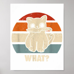 Retro wat Cat Knife betekent Kat Funny Cats mam en Poster