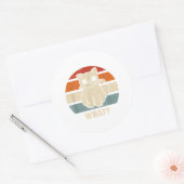 Retro wat Cat Knife betekent Kat Funny Cats mam en Ronde Sticker (Envelop)