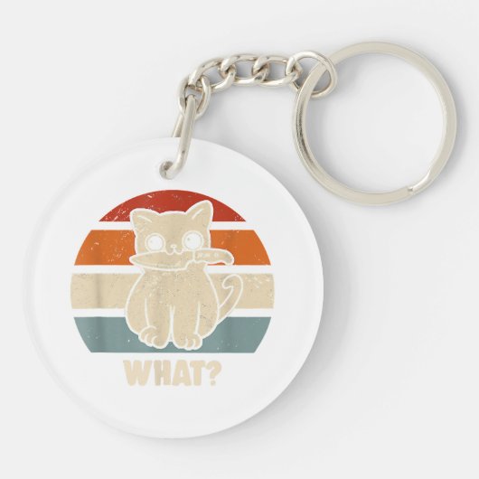 Retro wat Cat Knife betekent Kat Funny Cats mam en Sleutelhanger (Achterkant)
