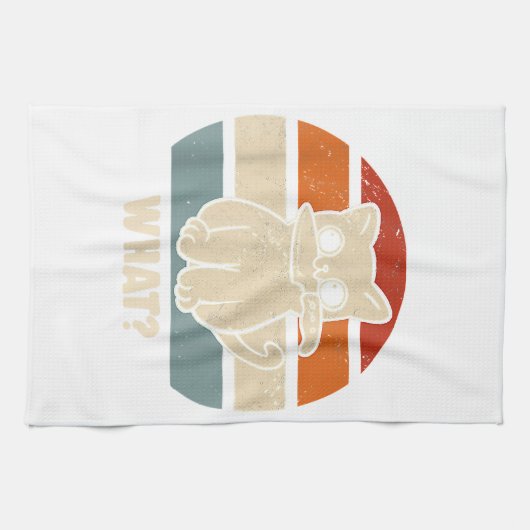 Retro wat Cat Knife betekent Kat Funny Cats mam en Theedoek (Horizontaal)