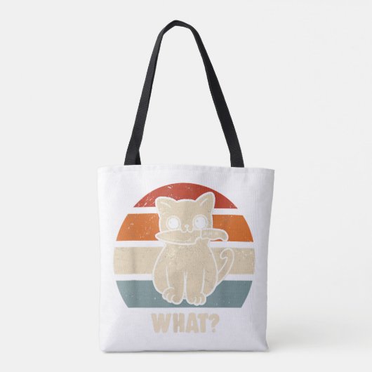 Retro wat Cat Knife betekent Kat Funny Cats mam en Tote Bag (Achterkant)