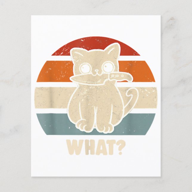 Retro Wat Kat Mes Miauw Kitty Grappige Katten Moed (Voorkant)