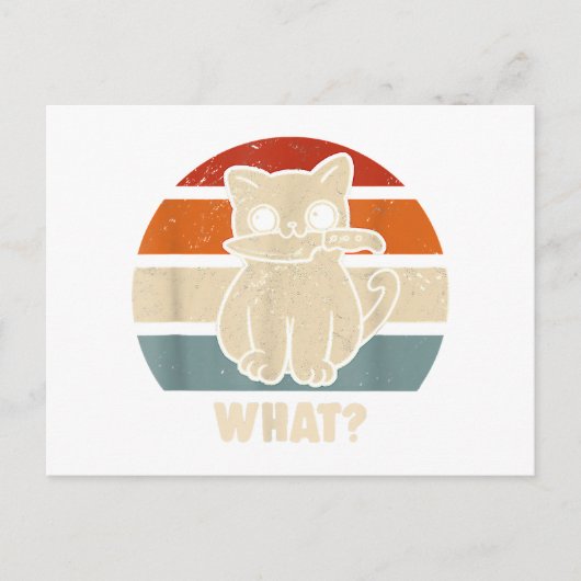 Retro Wat Kat Mes Miauw Kitty Grappige Katten Moed Briefkaart (Voorkant)