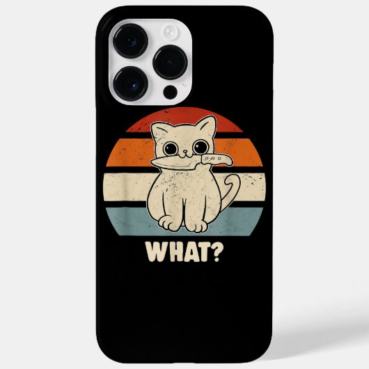 Retro Wat Kat Mes Miauw Kitty Grappige Katten Moed Case-Mate iPhone Case (Achterkant)