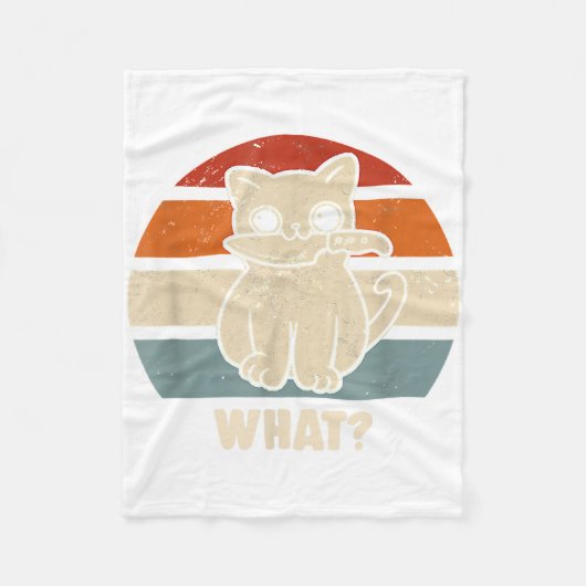 Retro Wat Kat Mes Miauw Kitty Grappige Katten Moed Fleece Deken (Voorkant)