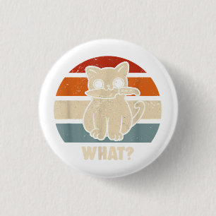 Retro Wat Kat Mes Miauw Kitty Grappige Katten Moed Ronde Button 3,2 Cm