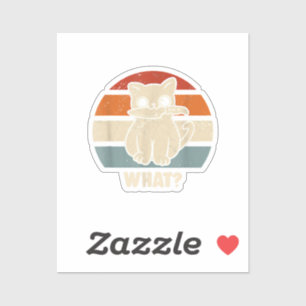 Retro Wat Kat Mes Miauw Kitty Grappige Katten Moed Sticker