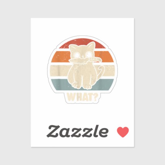 Retro Wat Kat Mes Miauw Kitty Grappige Katten Moed Sticker (Vel)