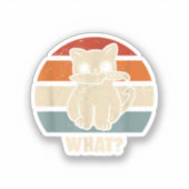 Retro Wat Kat Mes Miauw Kitty Grappige Katten Moed Sticker (Voorkant)