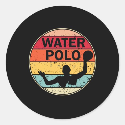 Retro Water Polo -  H2 Polo Waterpolo Ronde Sticker (Voorkant)