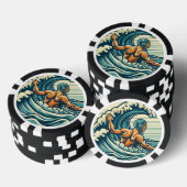 Retro Water-polo Player Poker Chips (Opstapeling)