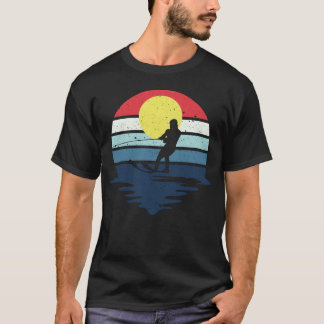 Retro Water Ski Skiing Sunset Water Sports friend T-shirt