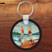 Retro Water Skiing Sleutelhanger (Voorkant)